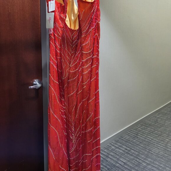 P5042 Precious Formals Fiery Prom Dress - Picture 2 of 4